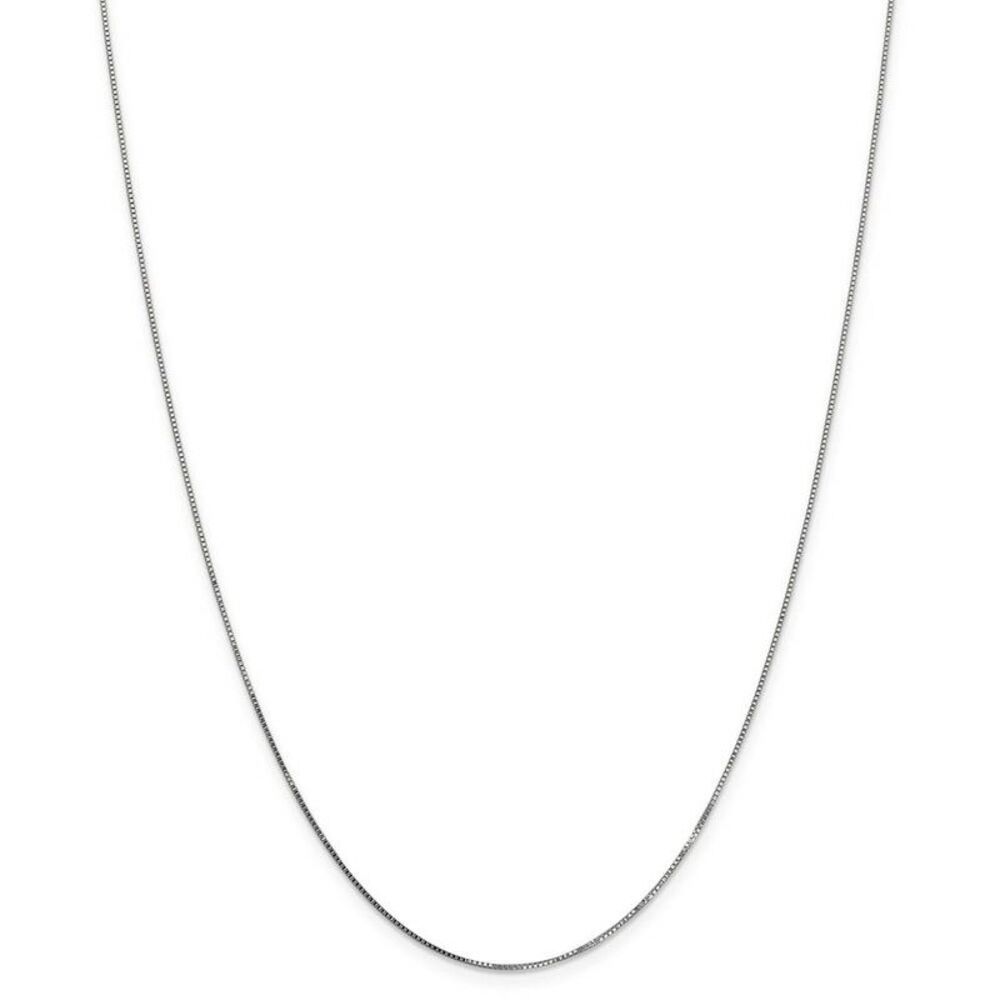 0.7mm, 14k White Gold, Box Chain Necklace, 20 Inch - Picture 3 of 8